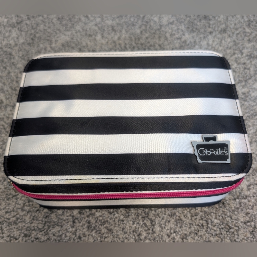 Caboodles Cosmetic Case Striped Travel Bag 8" Make-Up Organizer Storage Y2K - Picture 2 of 10